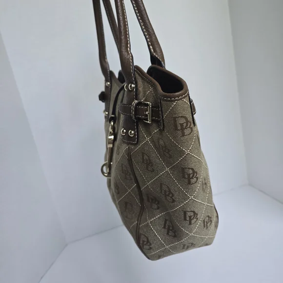 Dooney & Bourke Olive Green & Dark Brown Purse - Picture 3 of 15